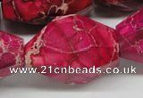 CDI28 16 inches 25*35mm faceted nuggets dyed imperial jasper beads