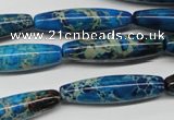 CDI291 15.5 inches 8*30mm rice dyed imperial jasper beads