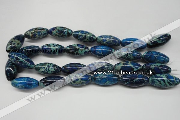 CDI293 15.5 inches 15*30mm rice dyed imperial jasper beads