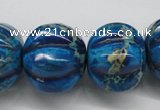 CDI297 15.5 inches 19*23mm pumpkin dyed imperial jasper beads