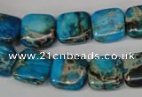 CDI300 15.5 inches 14*14mm square dyed imperial jasper beads