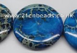 CDI310 15.5 inches 40mm flat round dyed imperial jasper beads