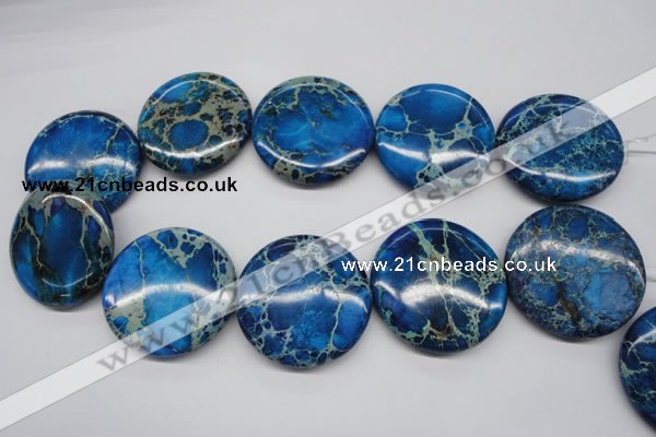 CDI310 15.5 inches 40mm flat round dyed imperial jasper beads