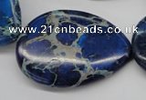 CDI327 15.5 inches 30*40mm flat teardrop dyed imperial jasper beads