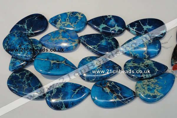 CDI328 15.5 inches 30*50mm flat teardrop dyed imperial jasper beads