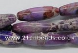 CDI33 16 inches 10*30mm rice dyed imperial jasper beads wholesale