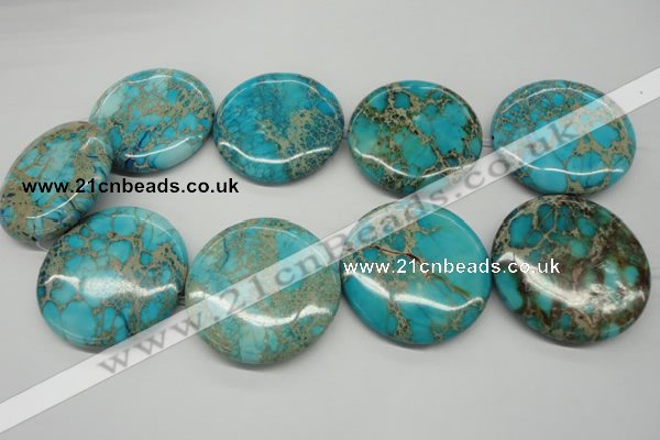 CDI353 15.5 inches 45mm flat round dyed imperial jasper beads