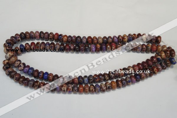 CDI371 15.5 inches 6*10mm rondelle dyed imperial jasper beads