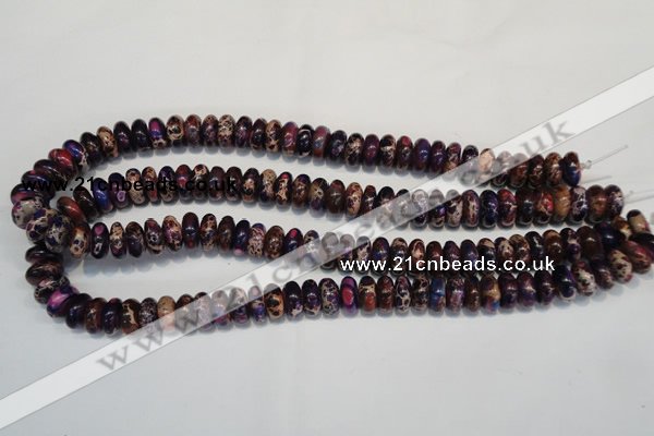 CDI372 15.5 inches 6*12mm rondelle dyed imperial jasper beads