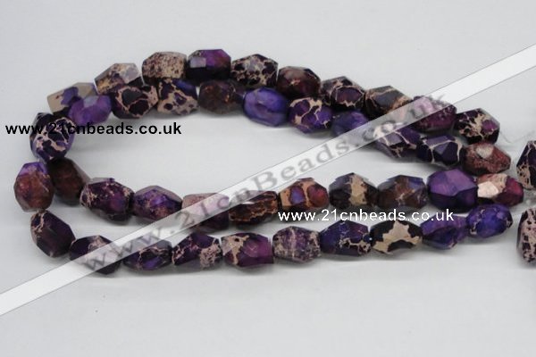 CDI38 16 inches 14*18mm faceted nuggets dyed imperial jasper beads