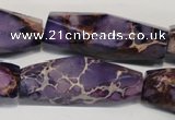 CDI386 15.5 inches 12*40mm faceted rice dyed imperial jasper beads