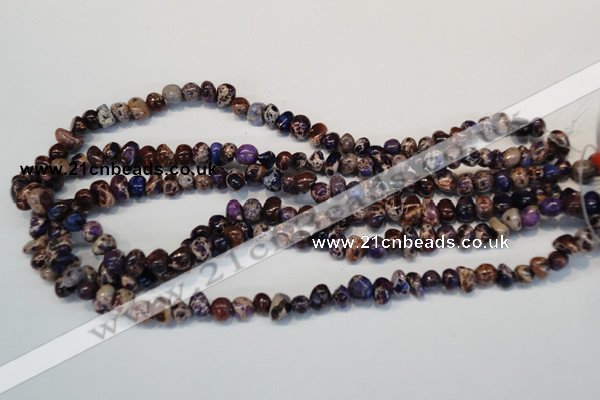 CDI390 15.5 inches 6*9mm nugget dyed imperial jasper beads