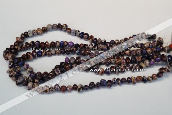 CDI390 15.5 inches 6*9mm nugget dyed imperial jasper beads