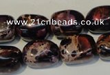 CDI395 15.5 inches 12*16mm nugget dyed imperial jasper beads