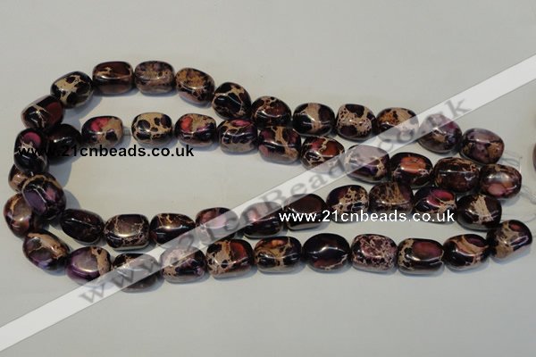 CDI395 15.5 inches 12*16mm nugget dyed imperial jasper beads