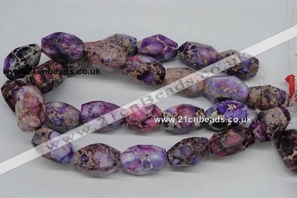 CDI40 16 inches 20*30mm faceted nuggets dyed imperial jasper beads