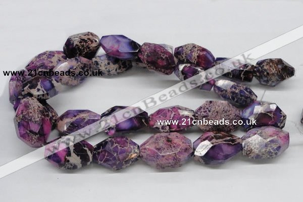 CDI41 16 inches 25*35mm faceted nuggets dyed imperial jasper beads