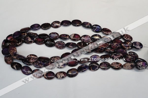 CDI417 15.5 inches 12*16mm oval dyed imperial jasper beads