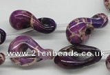 CDI42 16 inches 15*24mm petal shaped dyed imperial jasper beads