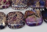 CDI428 15.5 inches 20*20mm square dyed imperial jasper beads