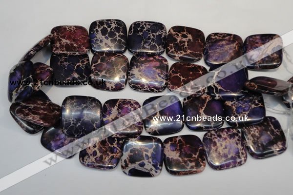 CDI430 15.5 inches 30*30mm square dyed imperial jasper beads