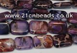 CDI435 15.5 inches 10*14mm rectangle dyed imperial jasper beads