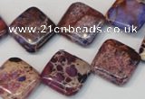 CDI445 15.5 inches 16*16mm diamond dyed imperial jasper beads