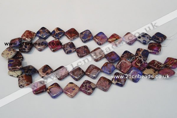 CDI445 15.5 inches 16*16mm diamond dyed imperial jasper beads