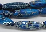 CDI48 16 inches 10*30mm rice dyed imperial jasper beads wholesale