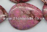 CDI480 15.5 inches 30*40mm flat teardrop dyed imperial jasper beads