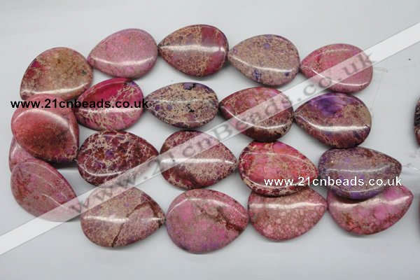 CDI480 15.5 inches 30*40mm flat teardrop dyed imperial jasper beads