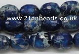 CDI49 16 inches 12*15mm faceted egg-shaped dyed imperial jasper beads