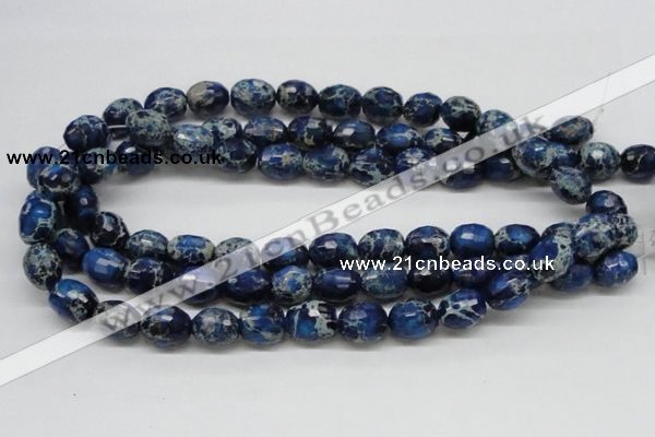 CDI49 16 inches 12*15mm faceted egg-shaped dyed imperial jasper beads