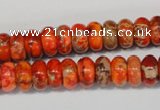 CDI501 15.5 inches 6*10mm rondelle dyed imperial jasper beads