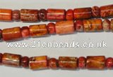 CDI505 15.5 inches 3*6mm rondelle & 6*9mm tube dyed imperial jasper beads