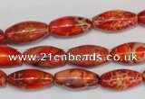 CDI512 15.5 inches 8*16mm rice dyed imperial jasper beads