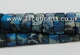 CDI52 16 inches 6*6mm cube dyed imperial jasper beads wholesale