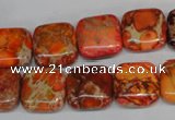 CDI540 15.5 inches 14*14mm square dyed imperial jasper beads