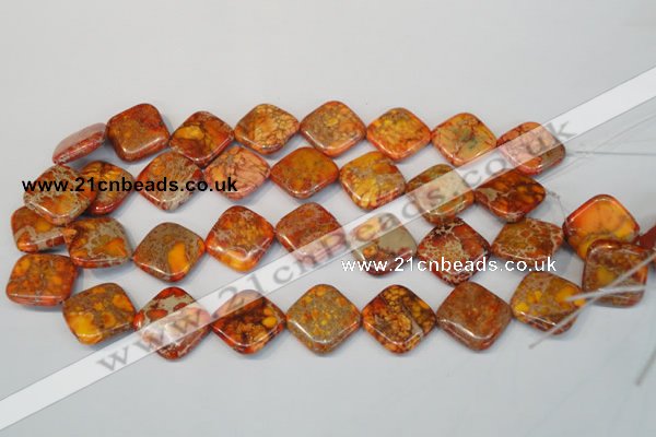 CDI547 15.5 inches 20*20mm diamond dyed imperial jasper beads