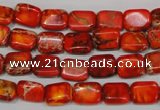 CDI551 15.5 inches 8*10mm rectangle dyed imperial jasper beads