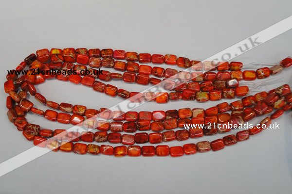 CDI551 15.5 inches 8*10mm rectangle dyed imperial jasper beads