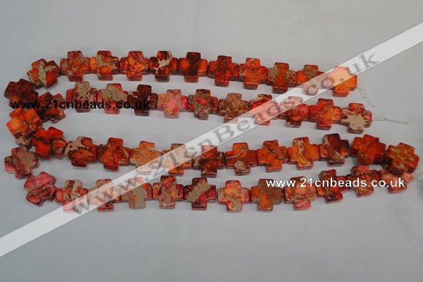 CDI561 15.5 inches 16*16mm cross dyed imperial jasper beads