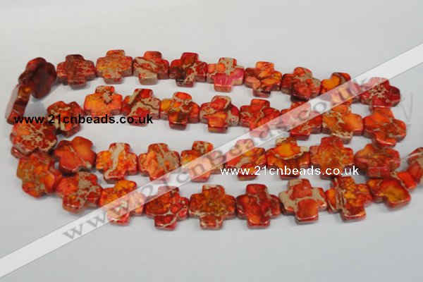CDI563 15.5 inches 20*20mm cross dyed imperial jasper beads
