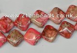 CDI568 15.5 inches 10*10mm diamond dyed imperial jasper beads