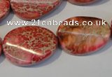 CDI575 15.5 inches 18*25mm twisted oval dyed imperial jasper beads