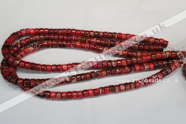 CDI596 15.5 inches 4*8mm tube dyed imperial jasper beads