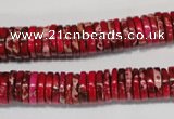 CDI602 15.5 inches 2*10mm heishi dyed imperial jasper beads