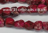 CDI612 15.5 inches 8*10mm faceted nugget dyed imperial jasper beads