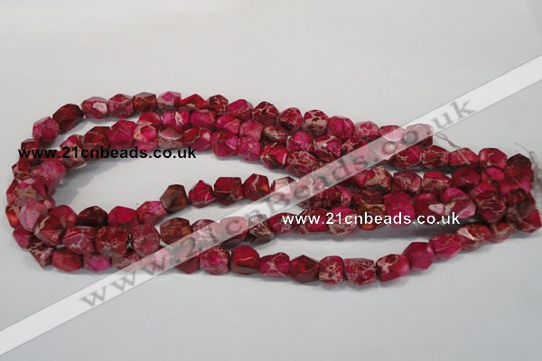 CDI612 15.5 inches 8*10mm faceted nugget dyed imperial jasper beads