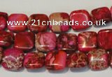 CDI621 15.5 inches 12*12mm square dyed imperial jasper beads